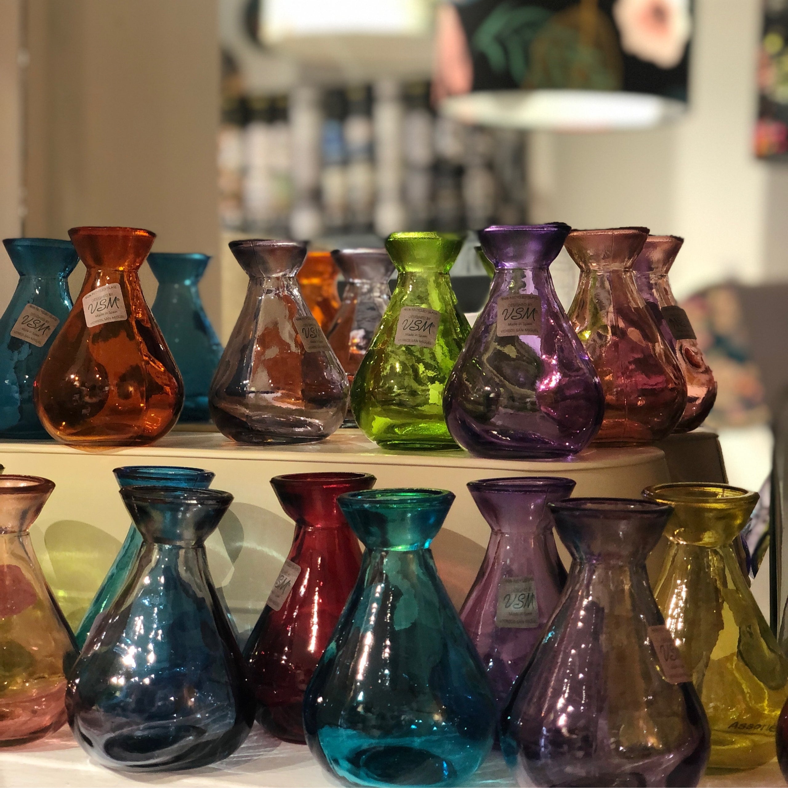 Recycled glass bud vases Brits Love Vintage Interiors